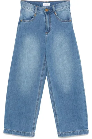 Pinko Jeans gamba larga con stampa logo lavaggio blu