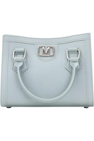 MARC ELLIS Borsa a mano Flat Wood S in gomma celeste argento