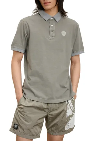 Blauer Polo Devitt manica corta in cotone