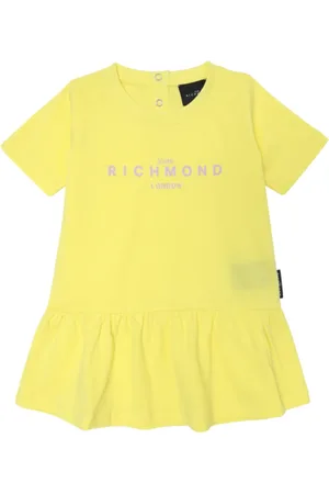 John Richmond Abito Gieris neonata con logo giallo