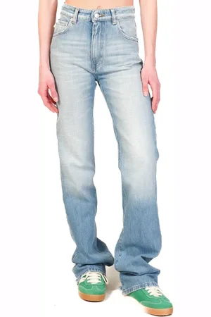 VICOLO Jeans a zampa in denim used lavaggio blu