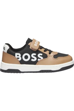 HUGO BOSS Sneakers in pelle e tessuto beige
