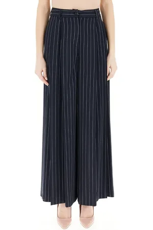 VICOLO Pantaloni palazzo in fantasia gessata con pinces