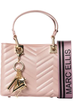 MARC ELLIS Borsa Flat Krissy S in gomma trapuntata rosa oro