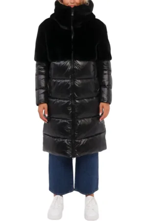 Blauer Piumino lungo Acacia con ecopelliccia