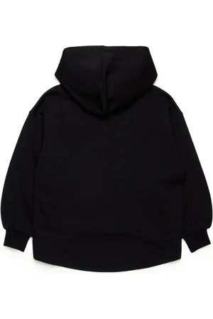 Diesel Felpa con zip e cappuccio logo cut out