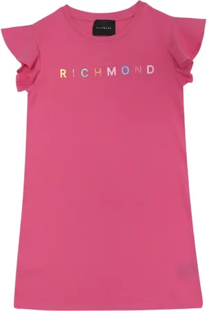 John Richmond Abito Krapina maniche corte con logo multicolor fucsia