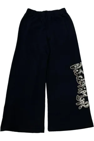 DISCLAIMER Pantaloni a palazzo con logo strass