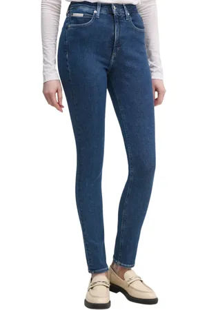 Calvin Klein Jeans skinny a vita alta lavaggio blu