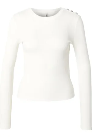 ONLY T-shirt a costine checkie bianca