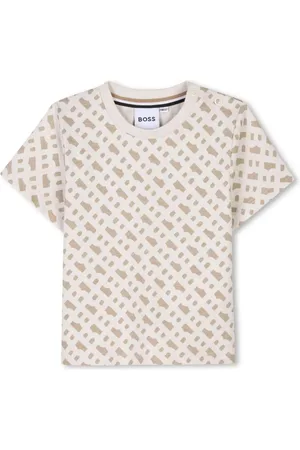 HUGO BOSS T-shirt manica corta in fantasia beige