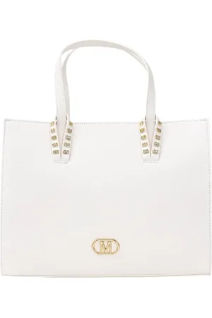 MARC ELLIS Borsa a mano Elif L in ecopelle martellata bianco