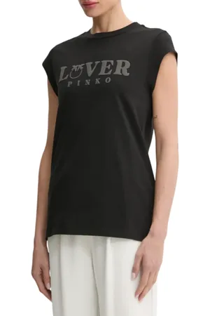 Pinko T-shirt Marrakech manica corta con logo verde militare