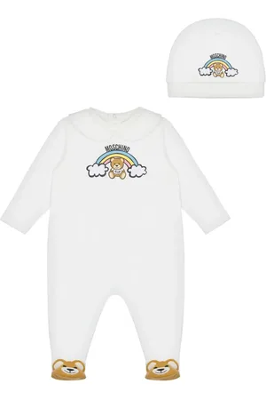 Moschino Tutina intera con cappello stampa arcobaleno