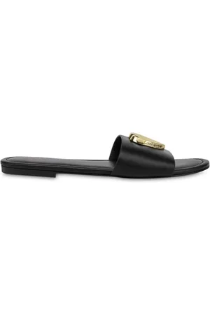 Moschino Love Moschino ciabatta bassa in pelle con placca cuore