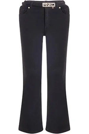 Pinko Pinko jeans flare in denim stretch con cinta nero