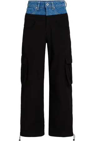 Karl Lagerfeld Jeans cargo con vita in denim blu nero