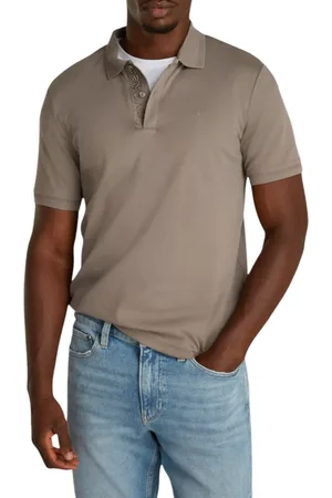 Calvin Klein Polo manica corta in cotone con logo ricamato