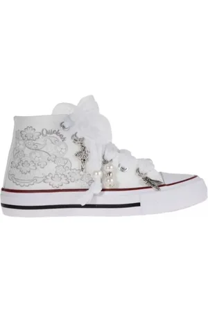 Quickas Sneakers alte in tela con tulle e ciondoli