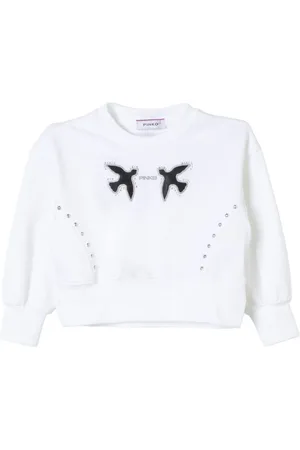 Pinko Felpa con logo Love Birds e borchie