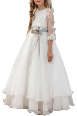 Mimilù Abito lungo da cerimonia in tulle e organza