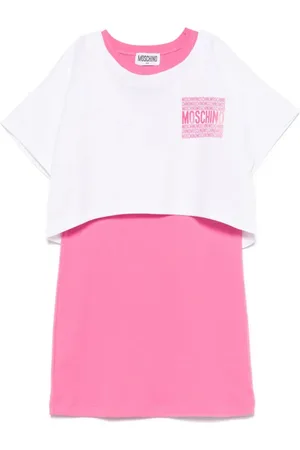 Moschino Abito manica corta bianco rosa