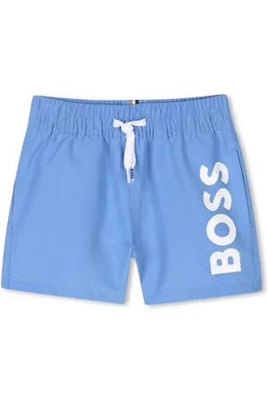 HUGO BOSS Boxer mare neonato con logo azzurro