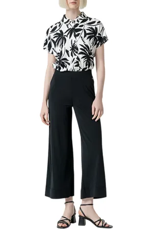 SURKANA Pantaloni palazzo cropped misto viscosa