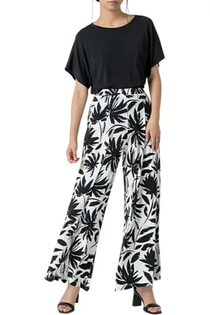 SURKANA Pantaloni palazzo in fantasia bianco nero