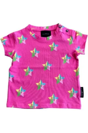 John Richmond T-shirt maniche corte con stampe logo fucsia