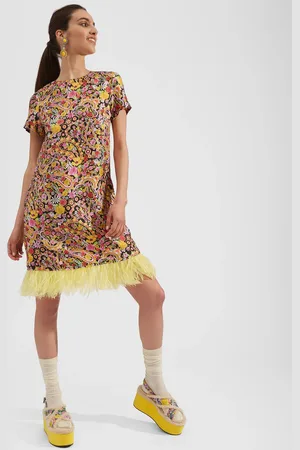 La DoubleJ Mini Swing Dress (With Feathers)