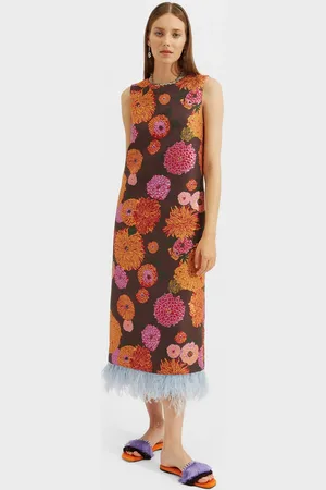 La DoubleJ Column Dress (With Feathers)
