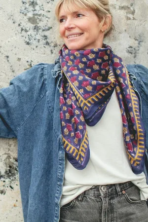 Apaches Collections Grande Foulard Seta Latika Poppy