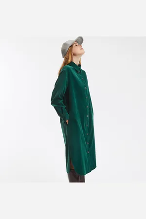 La Redoute Abito Chemisier, Maniche Lunghe In Velluto Donna Taglie 40 (IT) - 36 (FR)