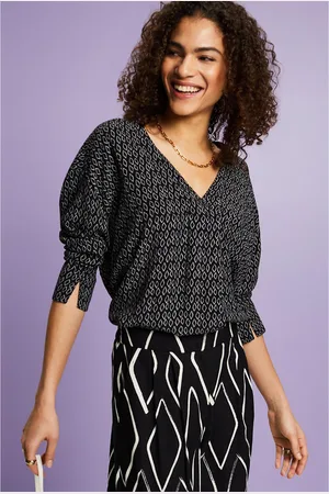 ESPRIT Camicetta Scollo A V Fantasia Donna Taglie M