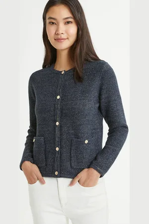ANNE WEYBURN Cardigan Scollo Rotondo In Maglia Fine, Bottoni Donna Taglie 46/48 (IT) - 42/44 (FR)