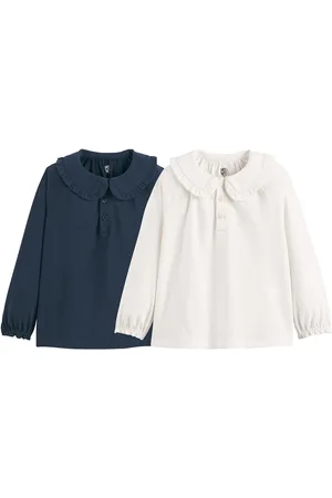 La Redoute Confezione Da 2 T-shirt Maniche Lunghe, Colletto Bambina Taglie 18 mesi - 81 cm