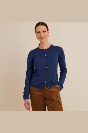 ANNE WEYBURN Cardigan Girocollo In Fine Maglia, Misto Lana Donna Taglie 46/48 (IT) - 42/44 (FR)