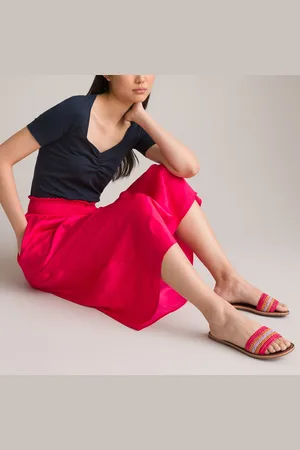 La Redoute Gonna Midi Svasata, Cintura In Punto Smock Donna Taglie 38 (IT) - 34 (FR)