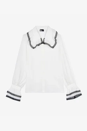The Kooples Camicia Con Colletto, Bordato In Pizzo Donna Taglie 1(S)