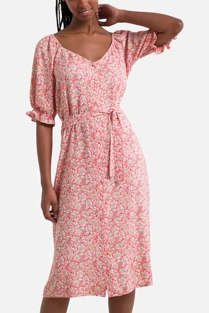 VERO MODA Abito Svasato, Scollo A V, Maniche Corte, Stampato Donna Taglie XS