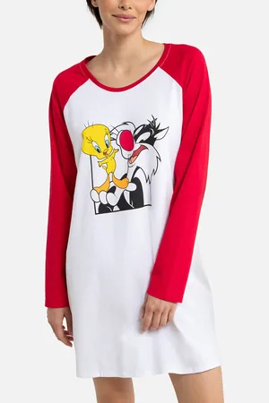 LOONEY TUNES Big Tee Maniche Lunghe Titti E Silvestro