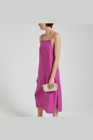Des Petits Hauts Abito Media Lunghezza In Lino Con Spalline Vera Sunset Donna Taglie 0(XS)