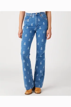 Wrangler Jeans Flare Stampati, Vita Alta Donna Taglie W29 L32 (US)