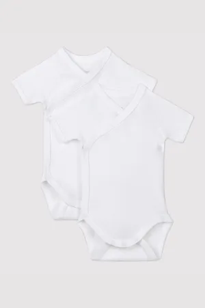 Petit Bateau Set Di 2 Body Con Apertura Incrociata Taglie 0 mesi - 50 cm