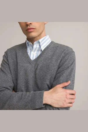 La Redoute Pull Scollo A V In Cashmere, Made In Europe Uomo Taglie S