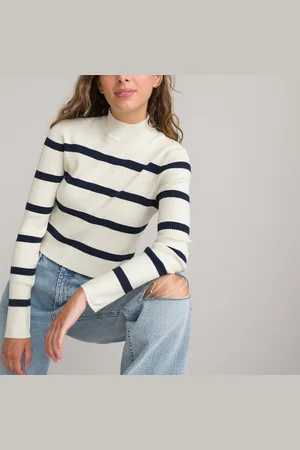 La Redoute Maglione Collo Alto A Righe Bambina Taglie XXXS