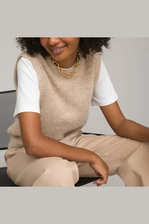 La Redoute Maglione Senza Maniche Girocollo In Misto Alpaca Donna Taglie S