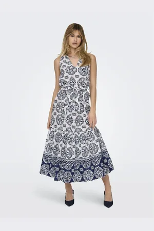 JDY Abito Midi Con Scollo A V, Senza Maniche E Stampato Donna Taglie XS