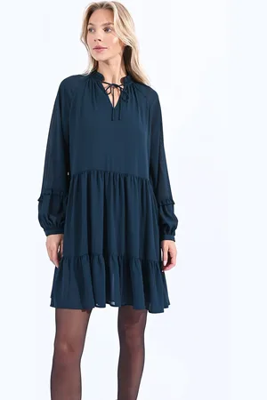Molly Bracken Abito A Maniche Lunghe Con Collo Da Annodare Donna Taglie XS